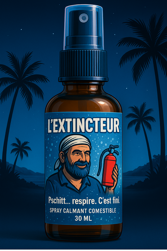 L’Extincteur – Spray calmant post-sauce 30ml
Pschitt… respire. C’est fini.