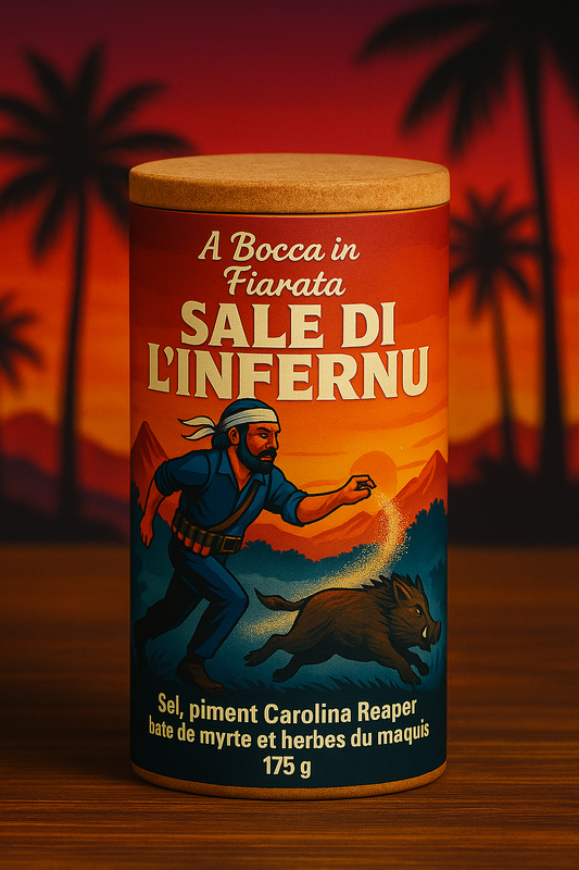 Sale di l’Infernu – Sel au Piment Carolina Reaper, Myrte & Herbes du Maquis (175g)